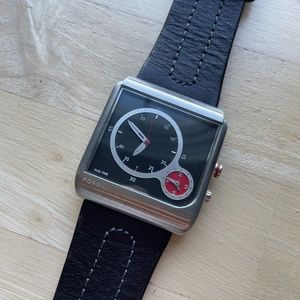 Fossil Square Faced Black and Red Watch